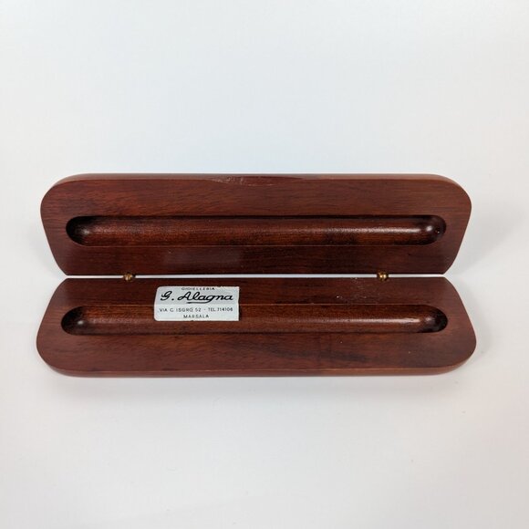 Vintage Hinged Dark Wood Pen Case NO Pen - Picture 3 of 6